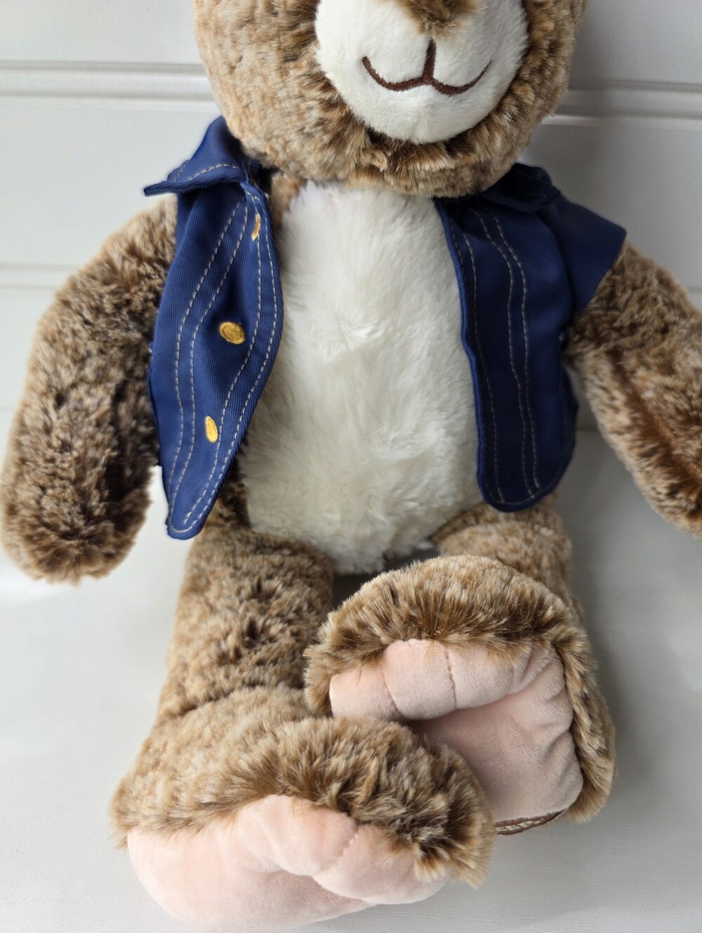 Peter Rabbit 2 Movie 2023 Soft Plush Blue Jacket Coat Brown White Bunny 18” - Picture 3 of 10
